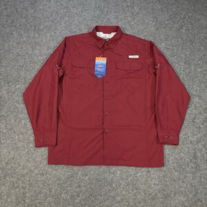 Habit Coastal Villa Long Sleeve River Shirt Men's Size Medium Red NEW